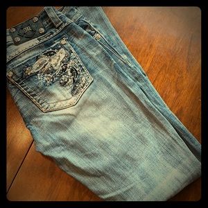 Miss Me bootcut jeans with lace accents